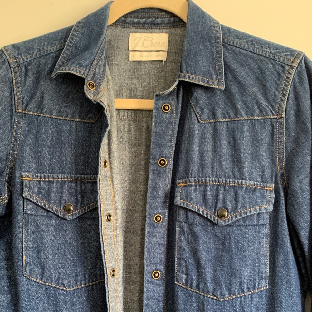 J. Crew Blue Denim Shirt with Pockets